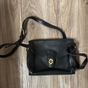 Vintage Coach Black Crossbody Bag with Gold Hardware